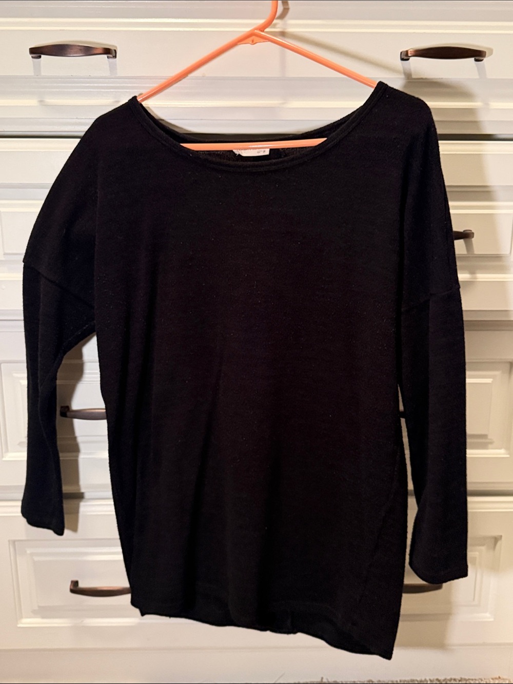 twenty second Black Long Sleeve Lightweight Knit Top